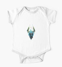 Skyrim Logo - Forest Scene Embossed in Granite One Piece - Short Sleeve