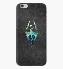 Skyrim Logo - Forest Scene Embossed in Granite iPhone Case