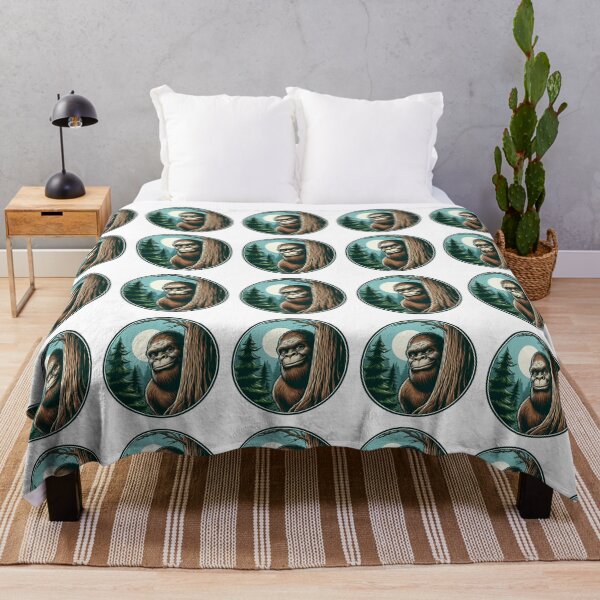 Item preview, Cute bigfoot behind a tree in the forest designed and sold by ArtandSmile.