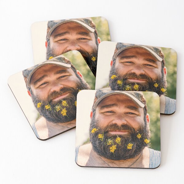 Item preview, Hombre con flores en barba designed and sold by Micah Kafka.
