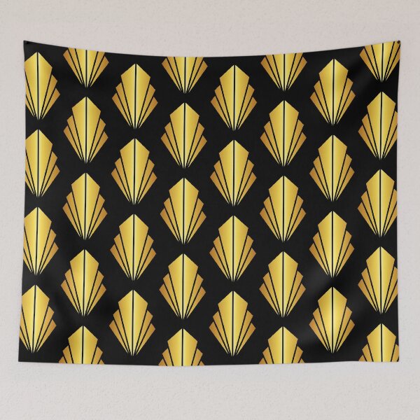 Item preview, Art Deco Golden Fan Pattern On Chic Black designed and sold by DEC02.