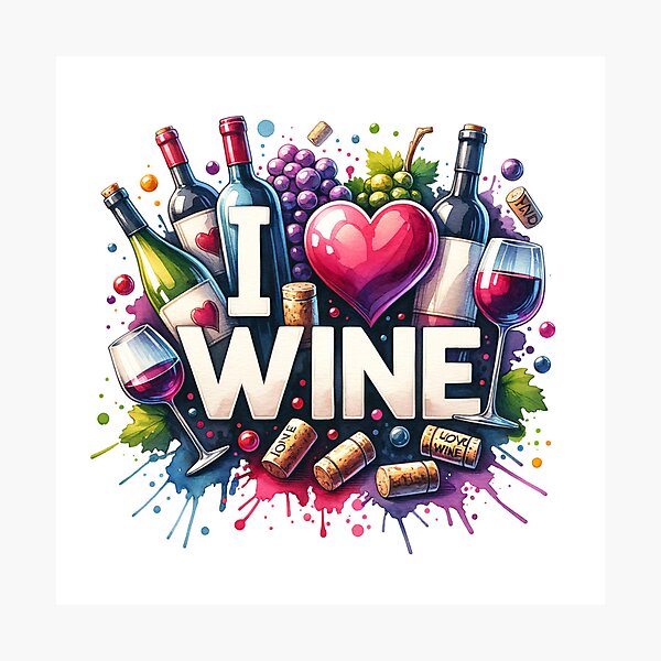 Item preview, I Love Wine designed and sold by PassionforLove.
