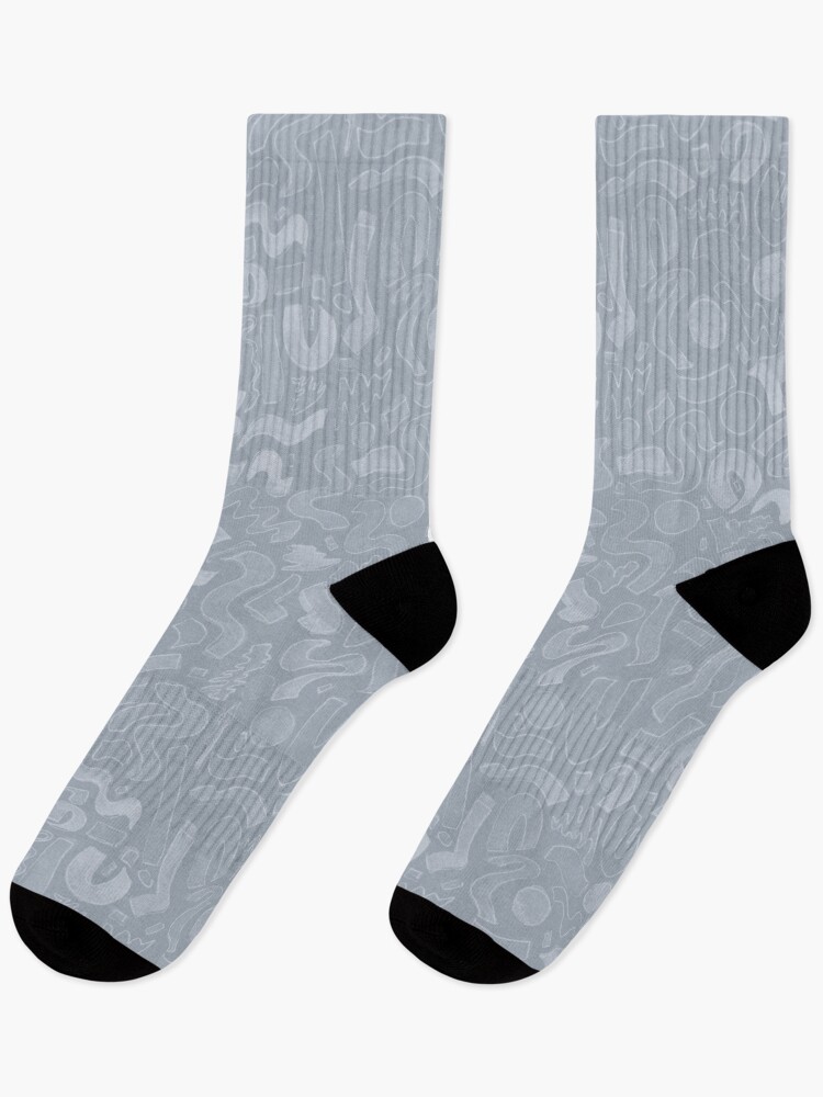 Thumbnail 1 of 5, Socks, Abstract Paint Mark Pattern - Grey designed and sold by Bluebellsart.