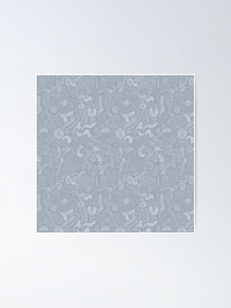 Thumbnail 1 of 3, Poster, Abstract Paint Mark Pattern - Grey designed and sold by Bluebellsart.
