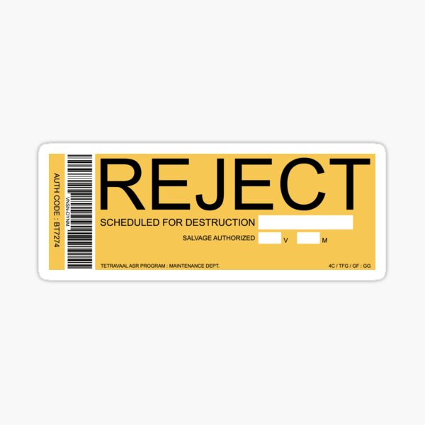 Item preview, Blank Reject Sticker designed and sold by MinorMatryoshka.