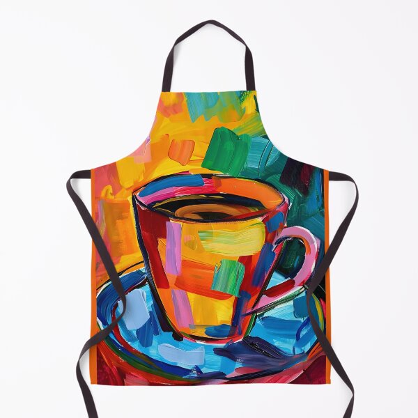 Item preview, Dynamic Coffee Burst- Vibrant Strokes Bring Energy to Abstract Cup and Saucer designed and sold by OlfactoART Studio.