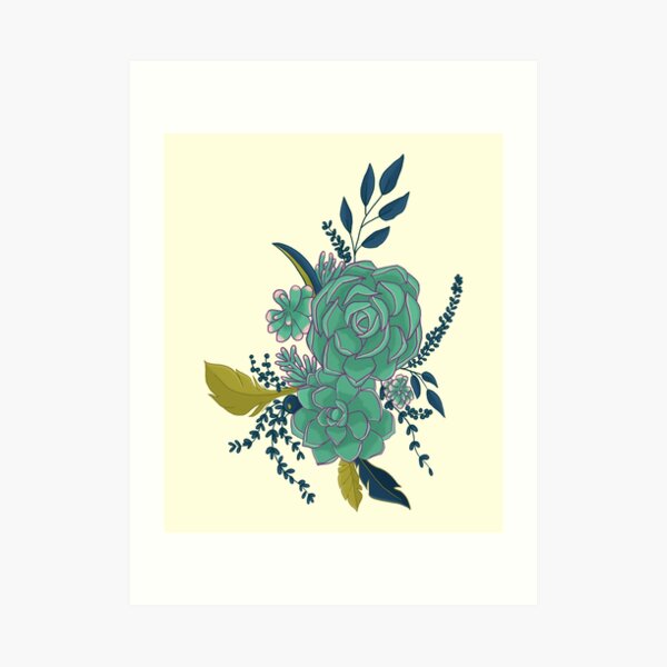 Succulent Bouquet Art Print