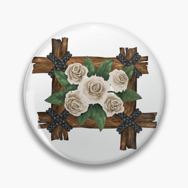Artikelvorschau, "Weiße Rosen flechten auf Holzrahmen" entworfen und verkauft von RhonDesign.