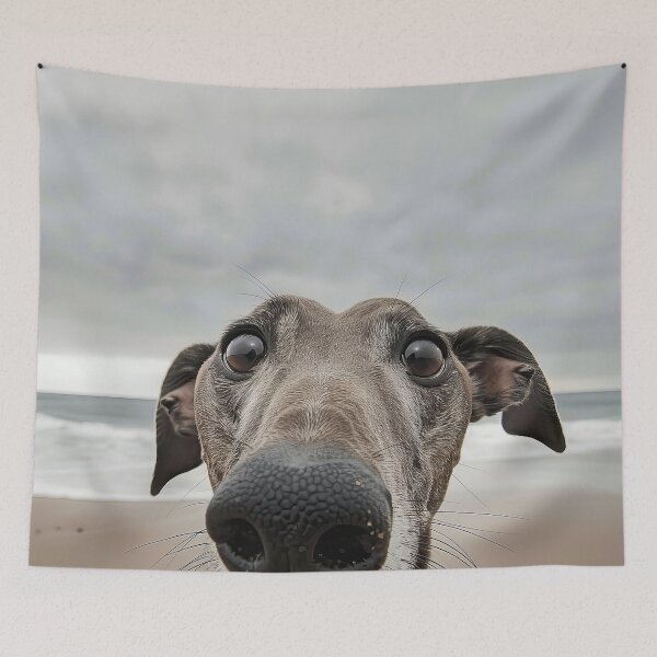 Item preview, Beach Greyhound Close Up designed and sold by Elisabeth Lucas.