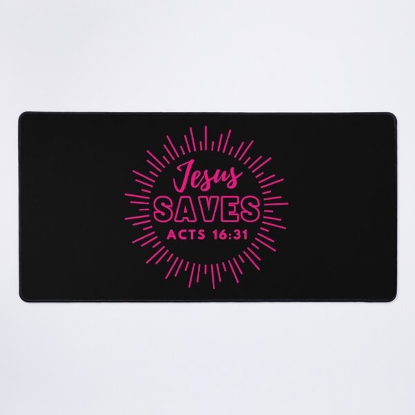 Item preview, Jesus Saves, Acts 16:31, pink design designed and sold by MoriaStore.