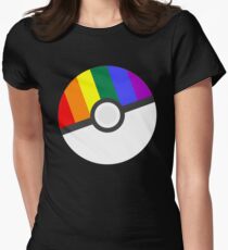 Pokemon 'Prideball' LGBT Pokeball Shirt/Hoodie/etc Women's Fitted T-Shirt