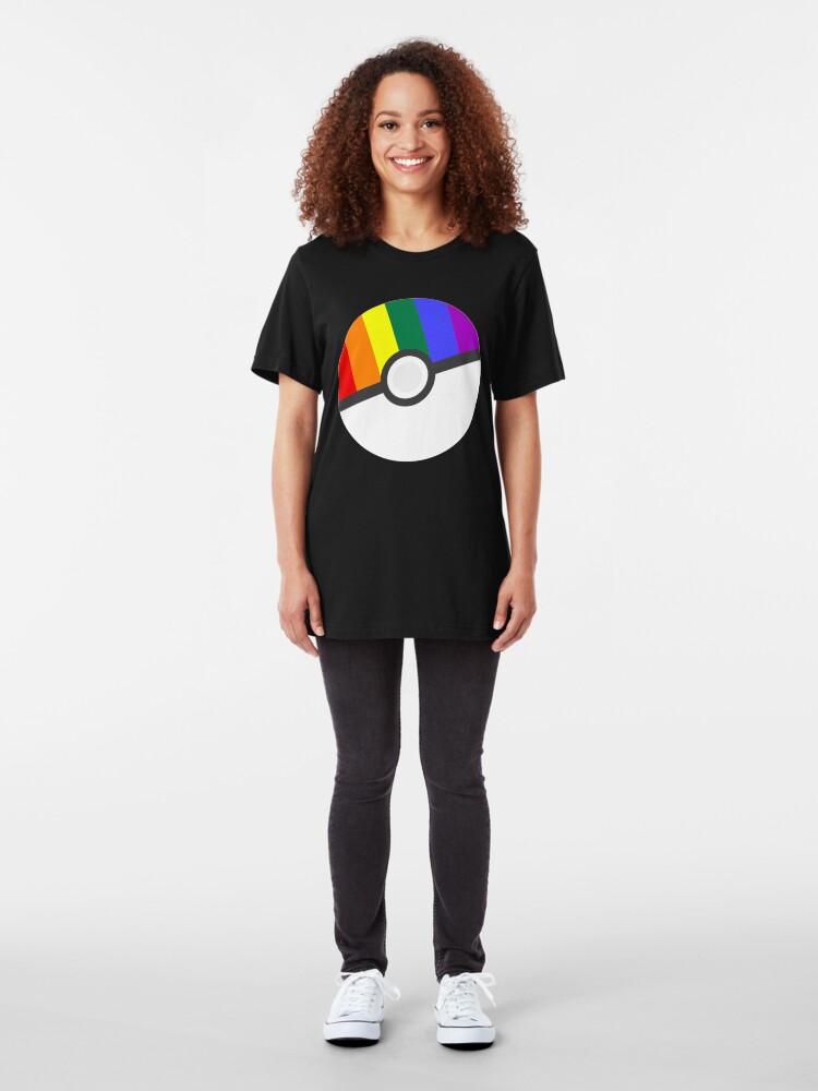 Alternative Ansicht von Pokemon "Prideball" LGBT Pokeball Shirt / Hoodie / etc Slim Fit T-Shirt