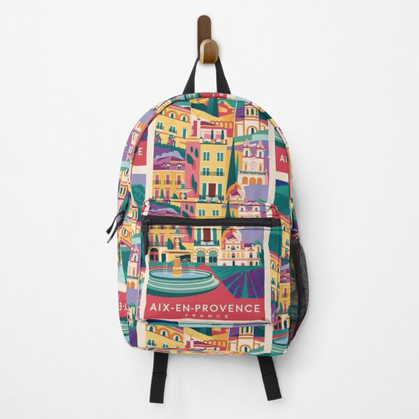 Item preview, Aix-en-Provence, France. Vibrant and Colorful StreetScape Travel Poster. Abstract Art By Carraann designed and sold by CARRAANN.