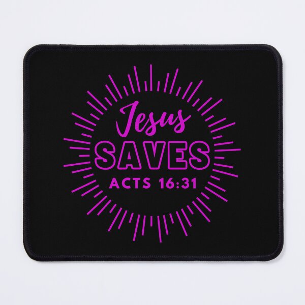 Item preview, Jesus Saves, Acts 16:31, violet design designed and sold by MoriaStore.