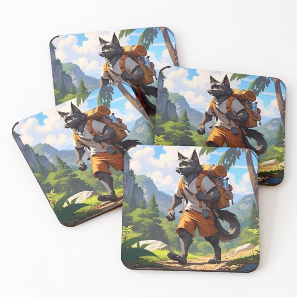 Item preview, Black wolf on a hike designed and sold by Astralia.