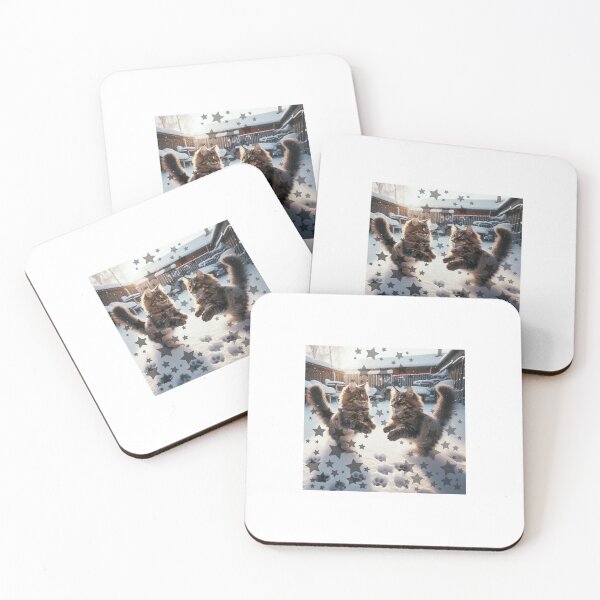 Item preview, Frolicking Felines in Fresh Snow / Cats in snow designed and sold by choder61.