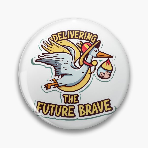 Item preview, Firefighter Stork Delivering Baby - Future Brave designed and sold by NiftyWrx.