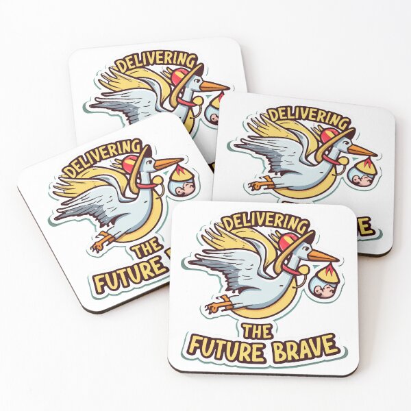 Item preview, Firefighter Stork Delivering Baby - Future Brave designed and sold by NiftyWrx.