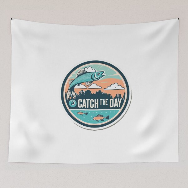 Item preview, Catch the Day - Serene Lake Fishing Silhouette designed and sold by NiftyWrx.