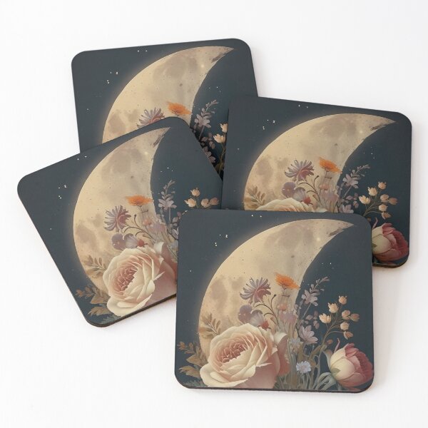 Item preview, Vintage Crescent Floral Moon designed and sold by MichelleD73.
