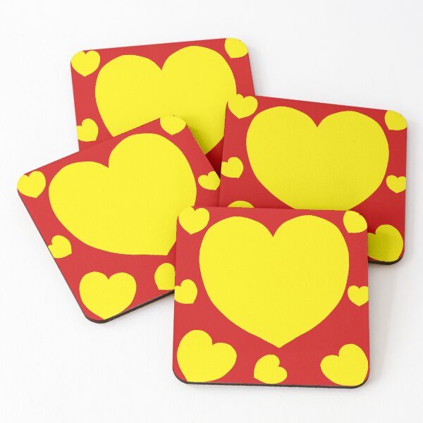Item preview, Copy of Copy of Yellow hearts on Red Background designed and sold by Victoria Rose.