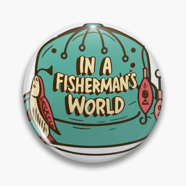 Item preview, In a Fisherman's World - Hand-Drawn Hat with Lures designed and sold by NiftyWrx.