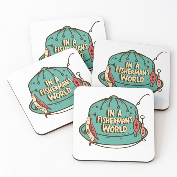 Item preview, In a Fisherman's World - Hand-Drawn Hat with Lures designed and sold by NiftyWrx.