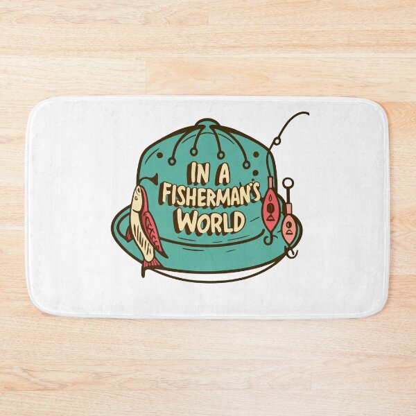Item preview, In a Fisherman's World - Hand-Drawn Hat with Lures designed and sold by NiftyWrx.