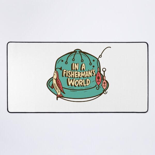 Item preview, In a Fisherman's World - Hand-Drawn Hat with Lures designed and sold by NiftyWrx.
