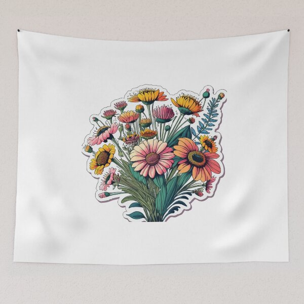 Item preview, Botanical Wildflower Bouquet Illustration designed and sold by NiftyWrx.