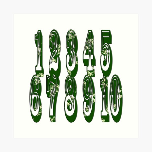 Green canal flowers numbers Art Print