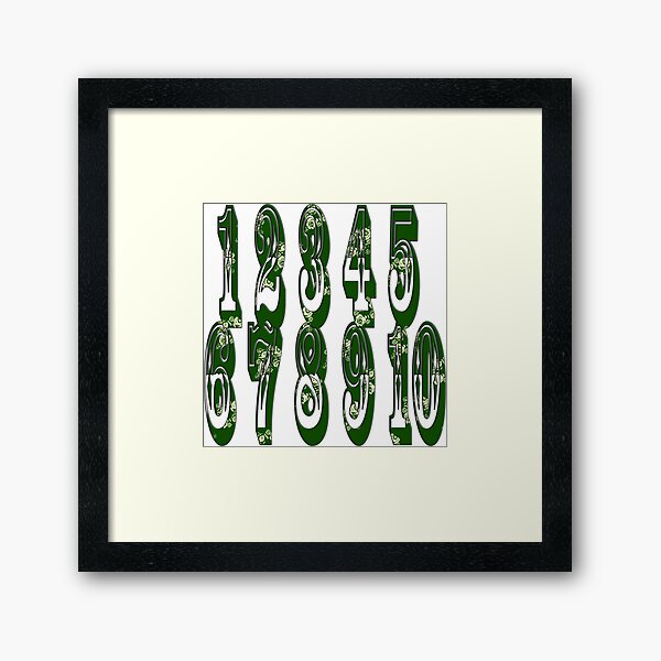 Green canal flowers numbers Framed Art Print
