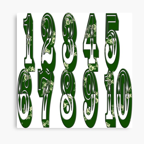 Green canal flowers numbers Canvas Print