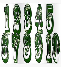Green canal flowers numbers Poster