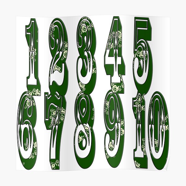 Green canal flowers numbers Poster