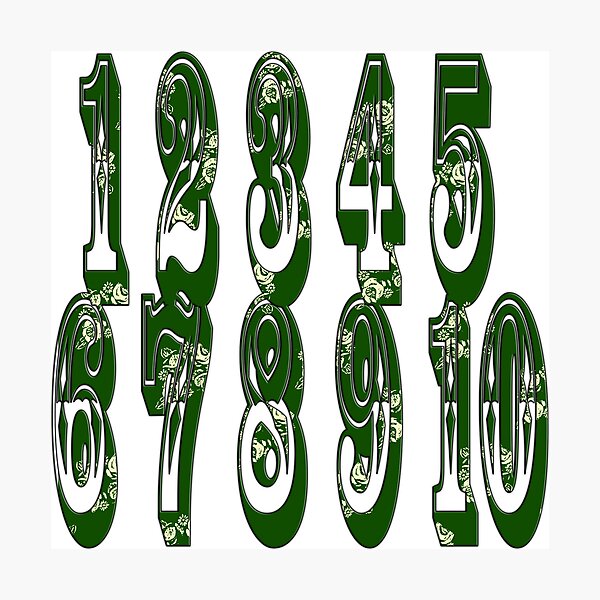 Green canal flowers numbers Photographic Print