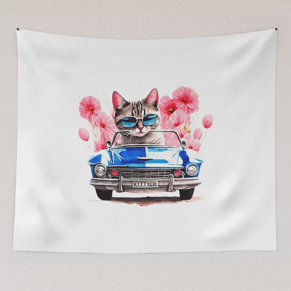 Item preview, Funny Cool Cat Driving his Classic Car designed and sold by Diane Gotti.