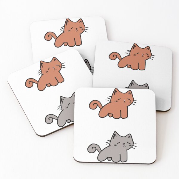 Item preview, Brown and Gray cat stickers designed and sold by CelestialsArts shop.