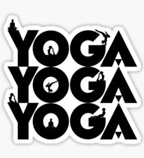 Yoga namaste in black Sticker