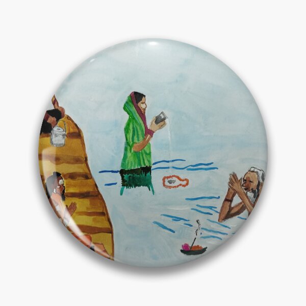 Item preview, Morning prayers at Ganga  designed and sold by puri sunil.