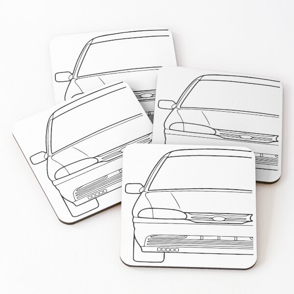 Item preview, Ford Mondeo Mk1 front black lined art designed and sold by EdimDesign.