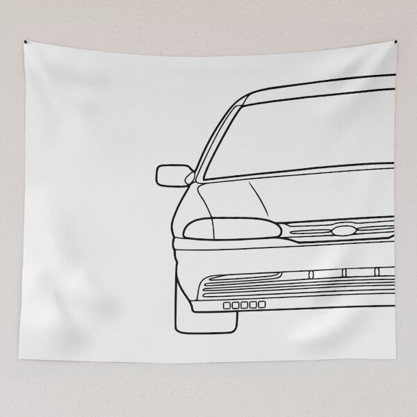 Item preview, Ford Mondeo Mk1 front black lined art designed and sold by EdimDesign.