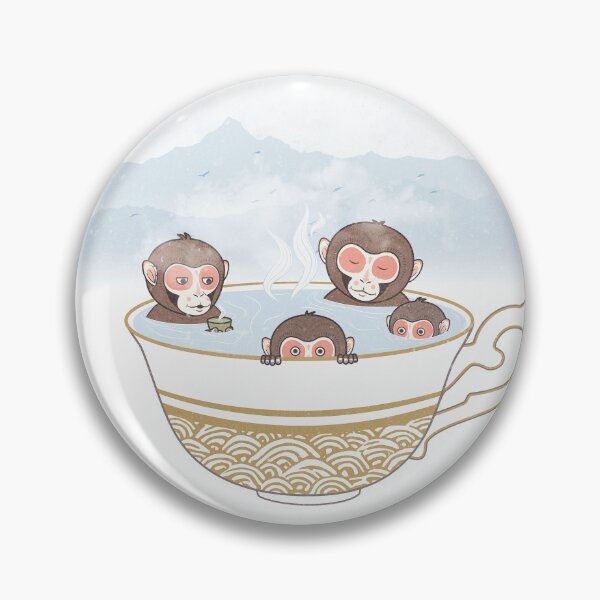 Item preview, Japanese Monkeys Bathing in Tea Hot Spring designed and sold by 84collective.