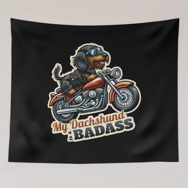 Item preview, Wire-haired Dachshund Biker designed and sold by ThisDress.