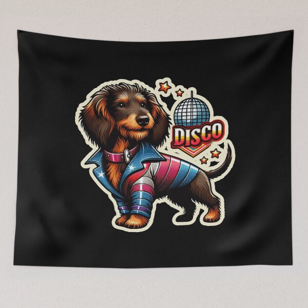 Item preview, Wire-haired Dachshund Disco Bunny designed and sold by ThisDress.