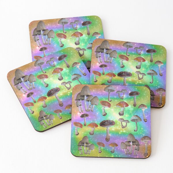 Item preview, Pastel Rainbow Swirl Galaxy: Vintage Style Mushroom Pattern designed and sold by Shloo.
