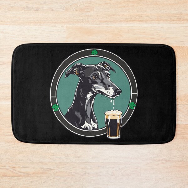 Artikelvorschau, Irischer Windhund, der ein Irish Stout trinkt entworfen und verkauft von Ameiva-Apparel.