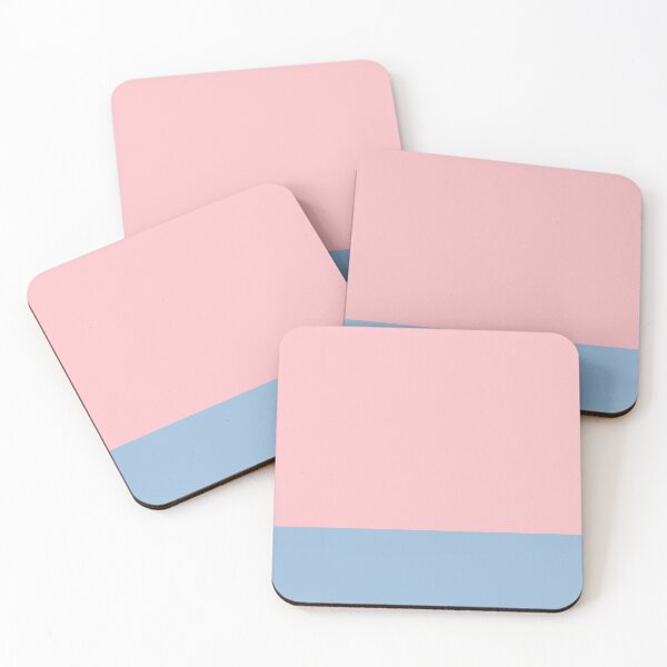 Item preview, Minimalist Color Block Striped Solid in Pastel Pink and Baby Blue designed and sold by kierkegaard.