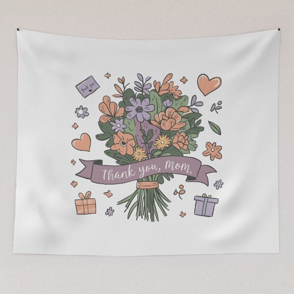 Item preview, Thank You, Mom: Sincere Gratitude Bouquet - Warm Mother's Day Illustration Design designed and sold by HahaHandlesHub.