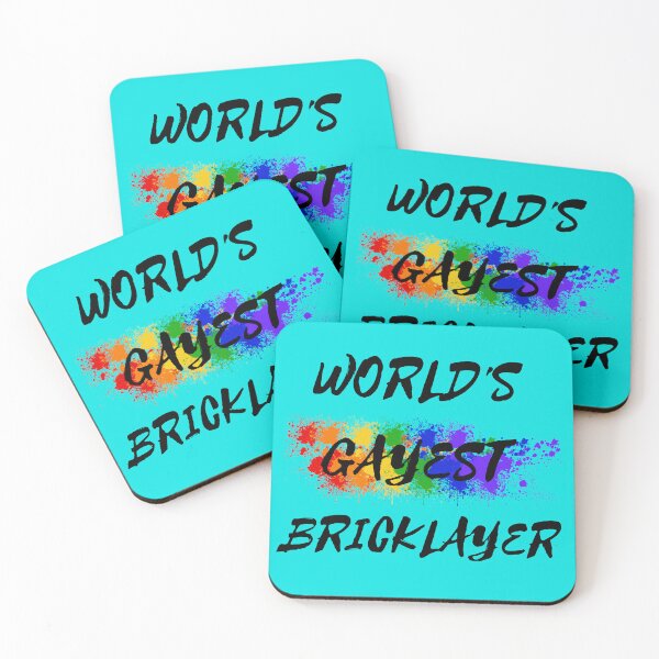 Item preview, World's Gayest Bricklayer In Cyan designed and sold by LuckyKermit.